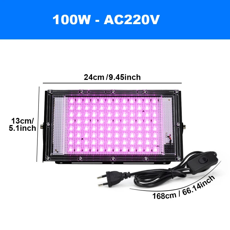 50W 100W 150W LED Grow Light 220V Outdoor LED Floodlight Full Spectrum LED Plant Growth Lamp LED Spotlight Projector Streetlight