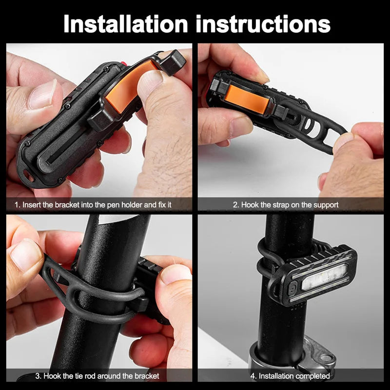 LED Red Blue Caution Emergency Light with Clip USB Rechargeable Shoulder Flashing Warning Safety Torch Bike Tail Lamp