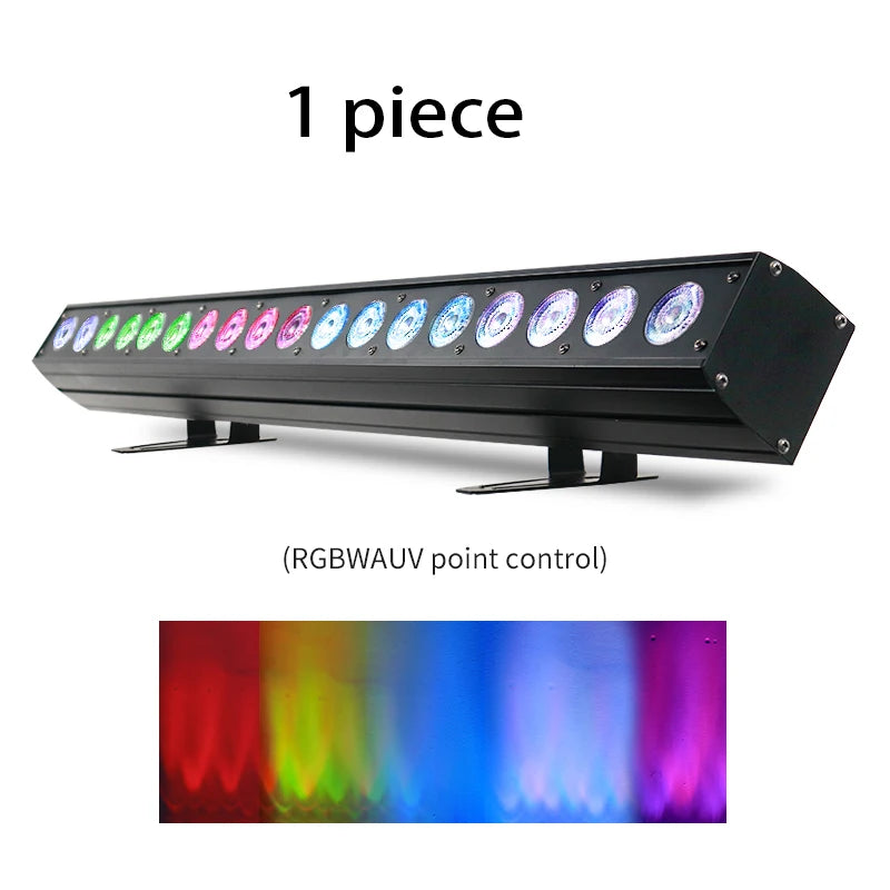 18x18W RGBWA UV 6-in-1 LED Pixel Control Wall Washer Light Bar DMX512 Single Independent Control DJ Disco Lights