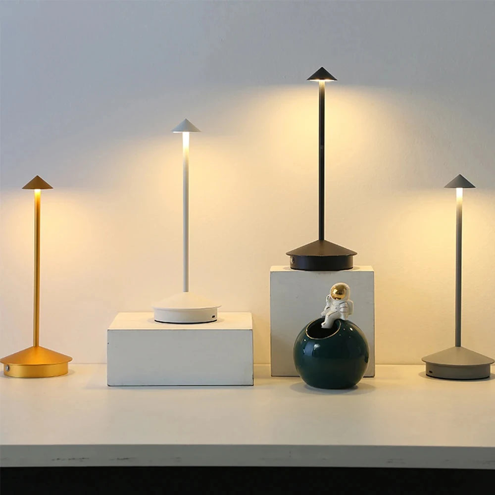 Rechargeable LED Wireless Cordless Table Desk Night Bedside Lamps Touch Sensor Decoracion Lamp for Restaurants Hotel Bedroom Bar