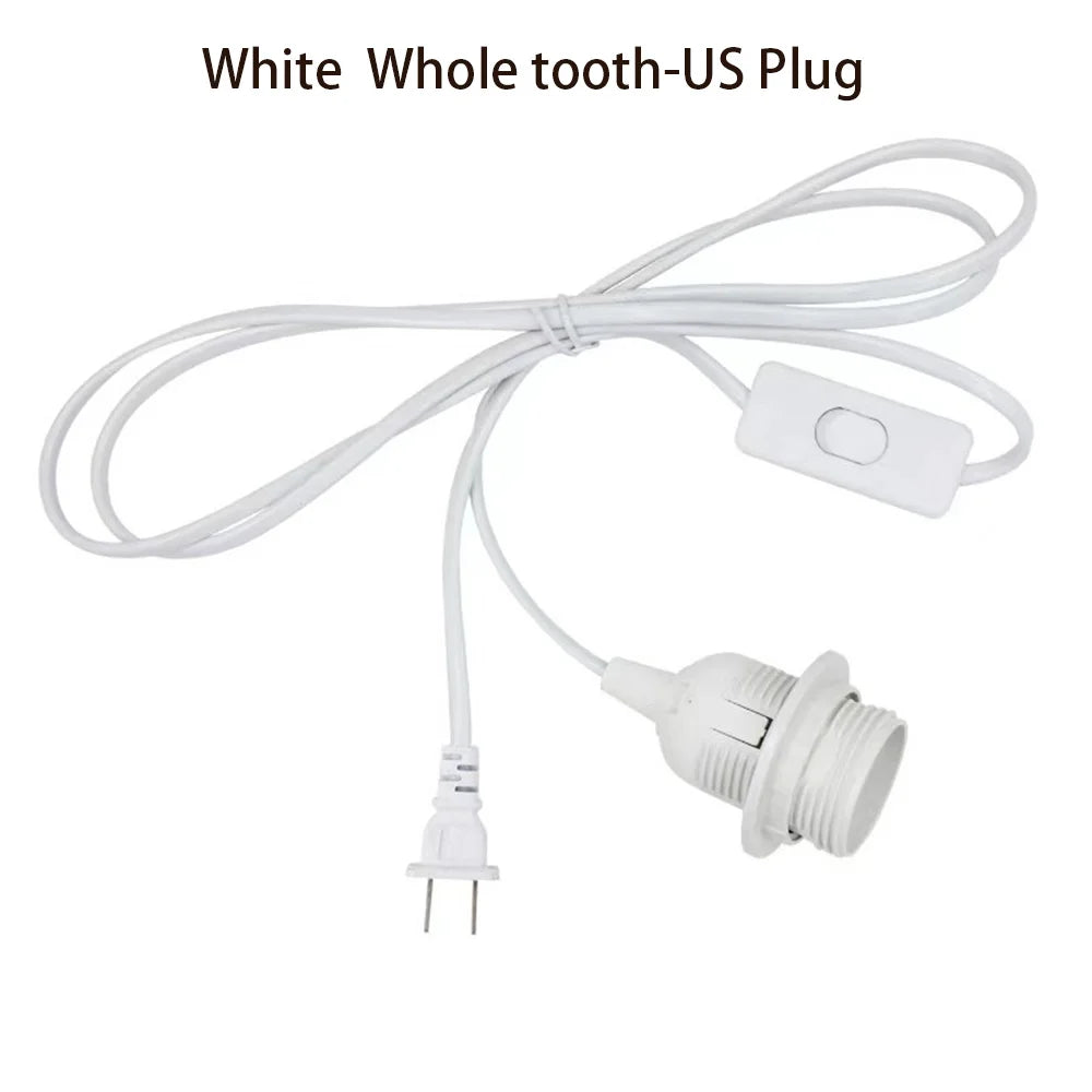 1.8M Lamp Base Holder Power Cord Cable E26 E27 EU/US Hanging Pendant LED Light Fixture Socket Cord Adapters With Switch Wire