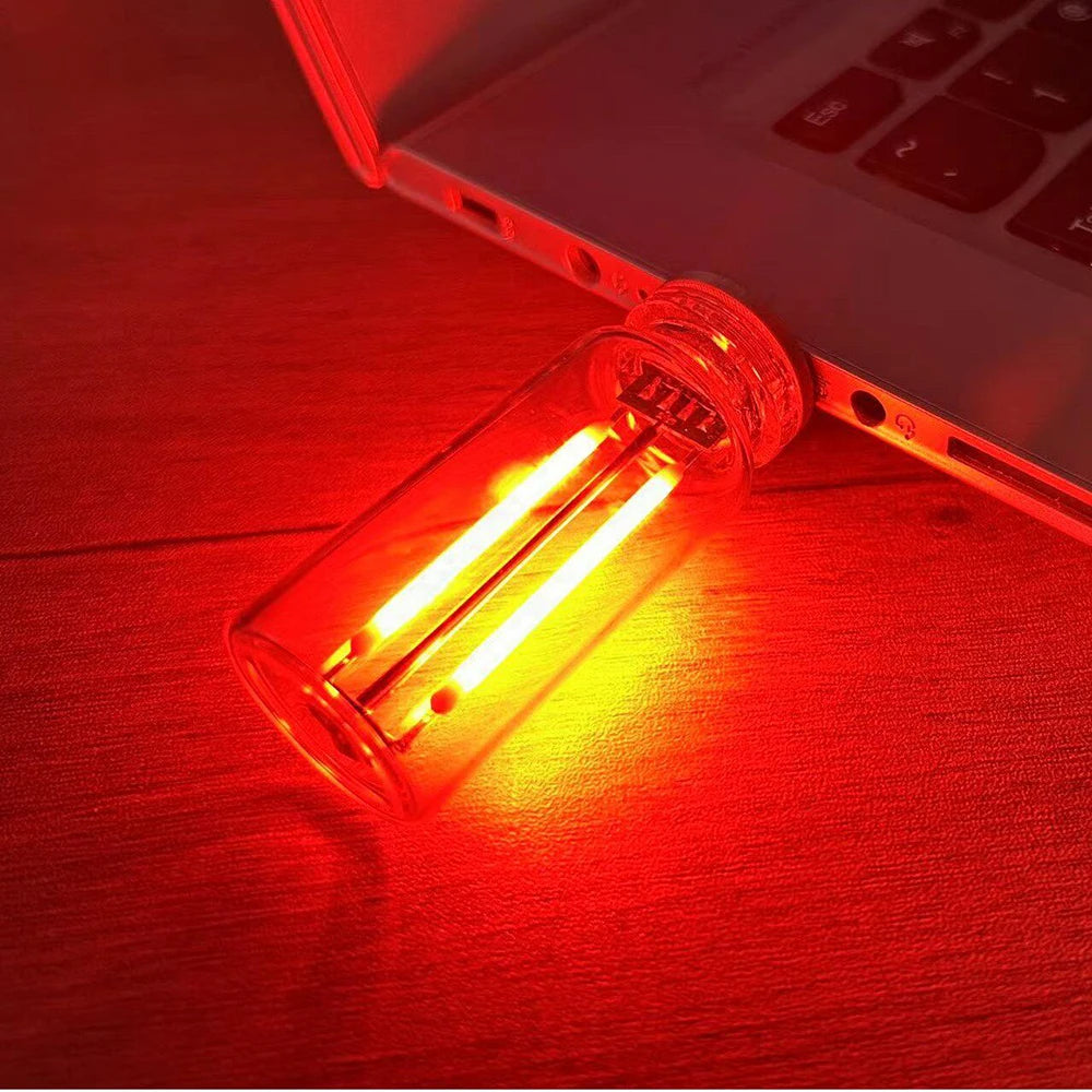LED Touch Dimming Night Light USB Filament Glass Bulb 5V Retro Edison Bulb Car Decoration Halloween Decor Atmosphere Light