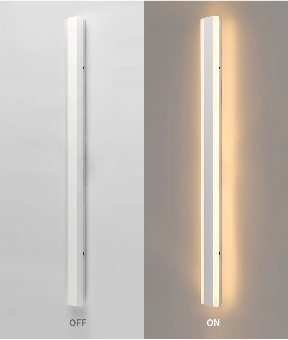 Outdoor Garage Porch Lighting LED Long Wall Sconces Brightness Garden Lamp Black Gold White Gray 85v 265v Villa Sconce Luminaire