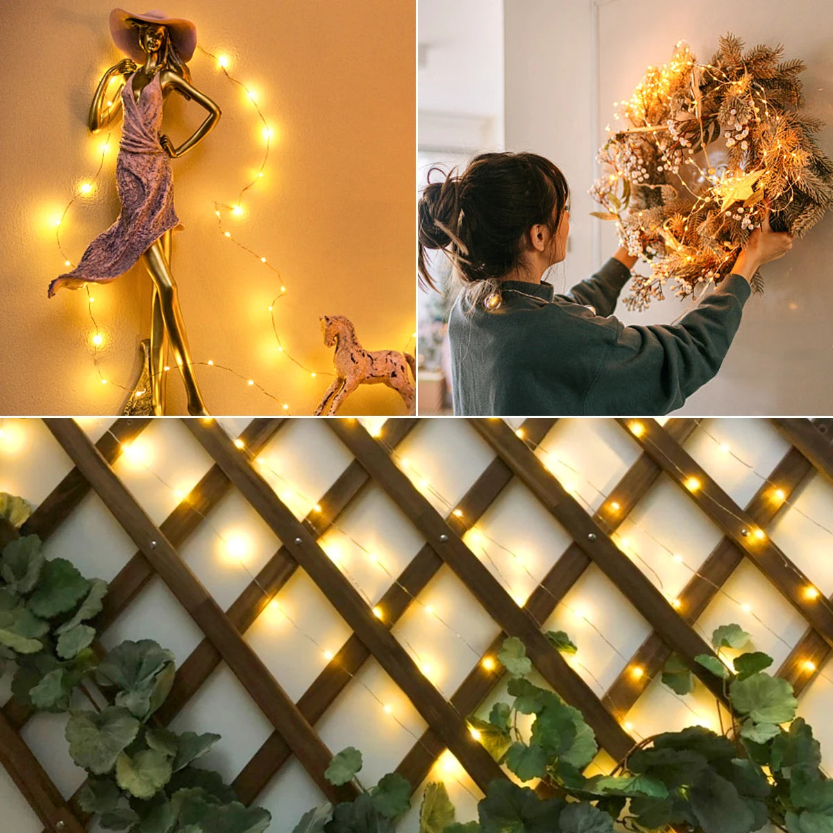 10M-100M LED Light String Copper Wire Garland Fairy Light 110V 220V Waterproof Outdoor Garden Party Wedding Christmas Decoration