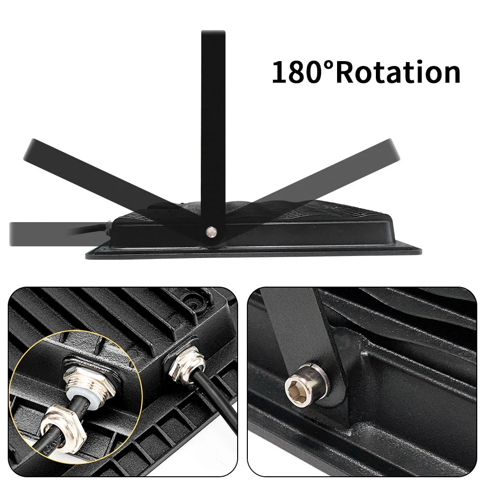 LED Flood Light 30W 50W 100W 200W 300W LED Spotlight Outdoor IP67 Waterproof LED Projector Garden Square Street Light