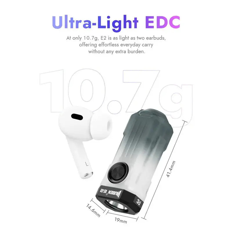 WUBEN E2 PULSE Mini EDC Keychain Light 150Lumens Ultra-Light Portable Flashlight With Magnetic Necklace For Fashion Accessories