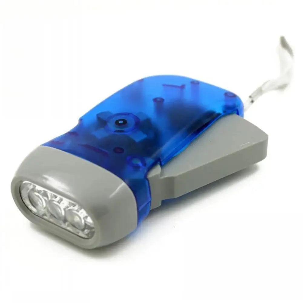 LED Hand Pressing Dynamo Crank Power Wind Up Flashlight Emergency LED Flashlight Flashlight Power Bank Outdoor Home Supplies
