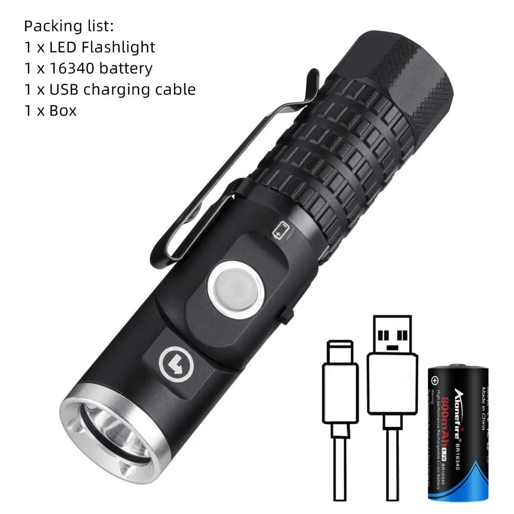 Magnetic P8 Led Flashlight 90° Twist Swivel Head Super Bright Camping Lamp Outdoors Working Hiking Emergency EDC Tactical Torch