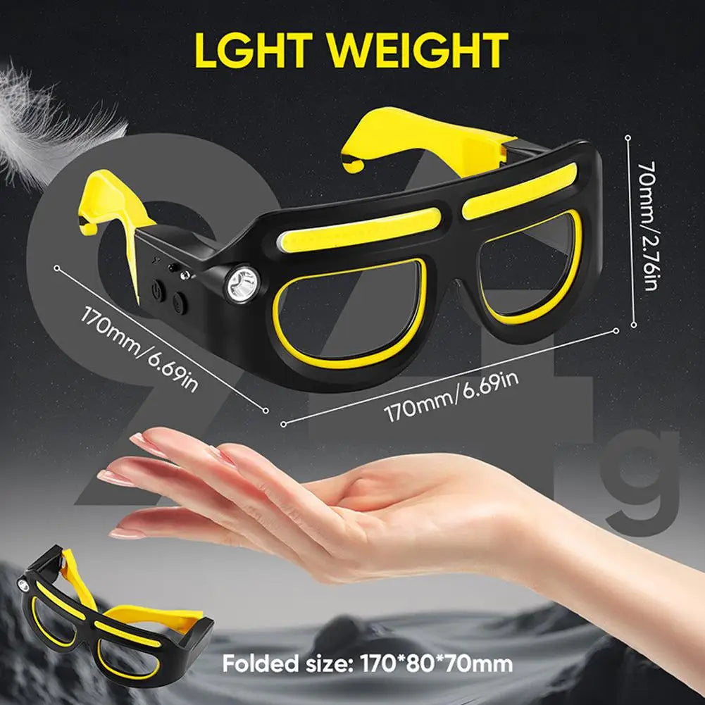 Upgrade LED Glasses Rechargeable Headlight Glasses For Outdoor Cycling and Night Fishing with 5 Modes