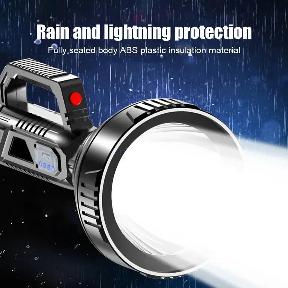 High Power LED Flashlight Waterproof USB Rechargeable Fishing Lantern Torch Powerful Spotlight Searchlight for Camping