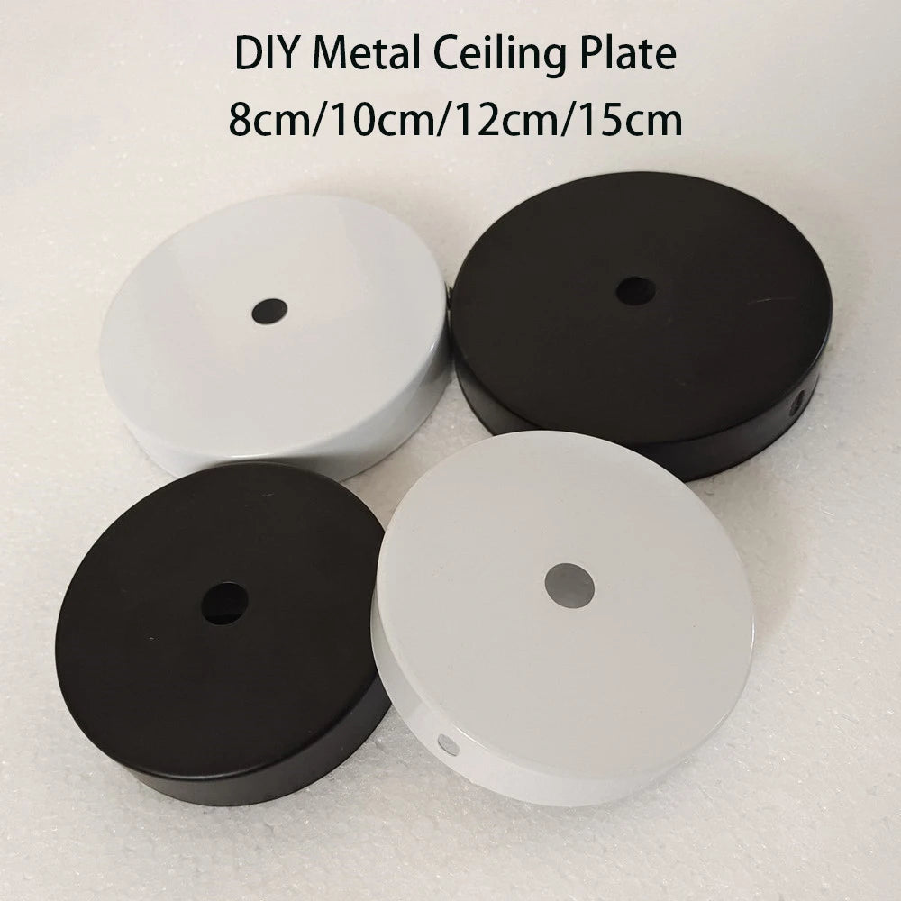 Black White Silver Bronze Ceiling Plate Wall Sconce Mount DIY Light Fittings Lamp Base Vintage Pendant Lamp 10cm Disc Base