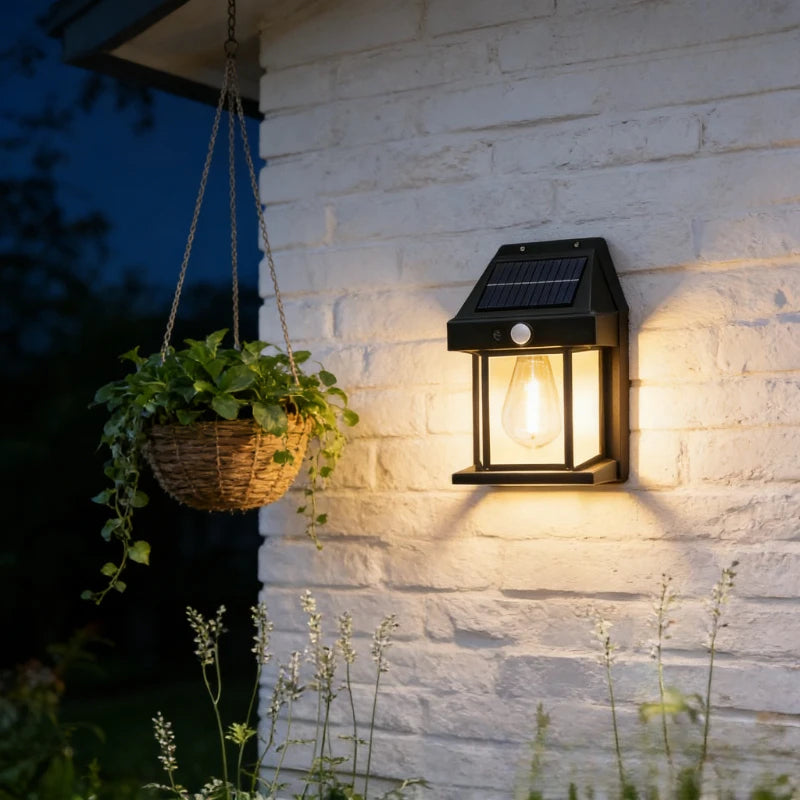 1/2 PCS Solar Wall Light with Motion Sensor Independently Used for Terrace Porch Garden Deck Fence