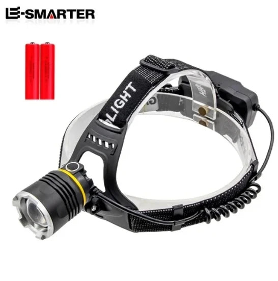 Rechargeable XHP50 LLED Headlamp Waterproof Head Light Fishing Searching Camping Head Flashlight Zoom Lantern