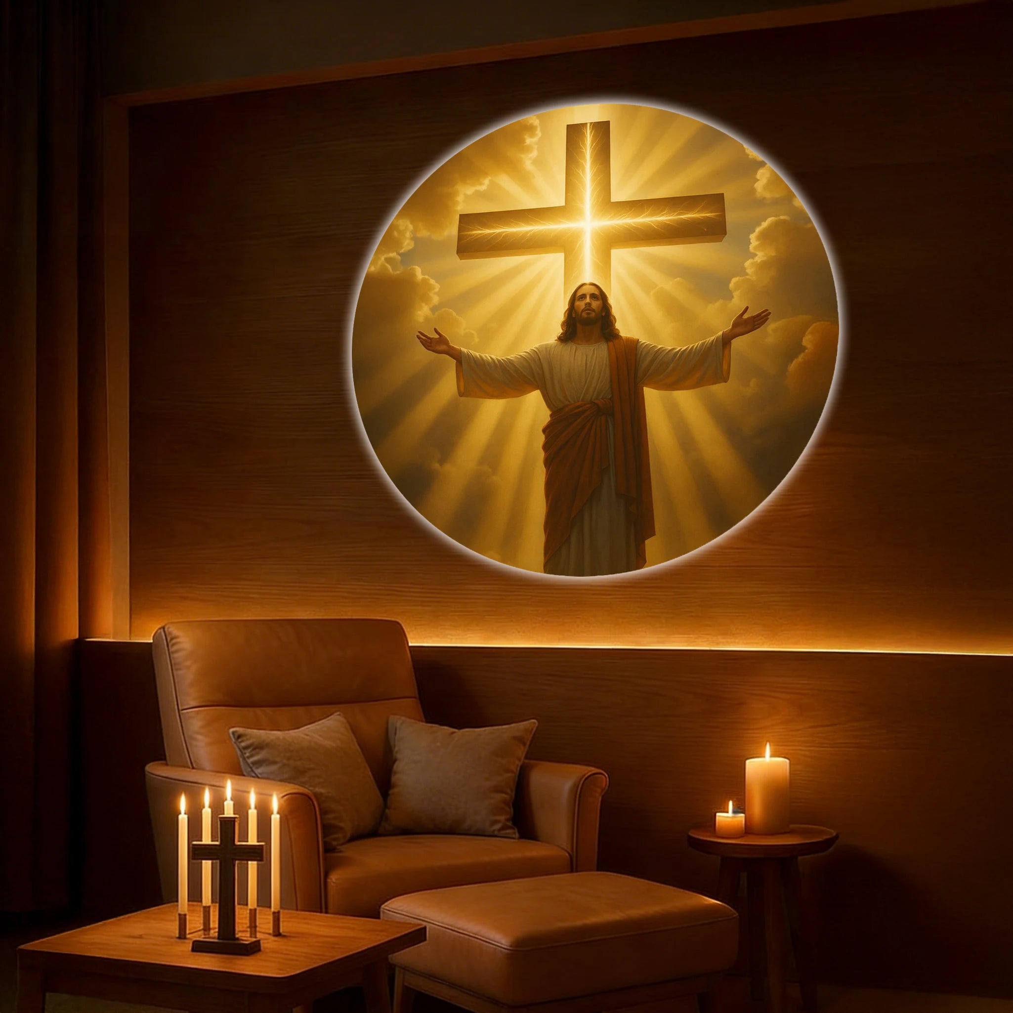 God and Jesus Pattern Projection Light, Six Patterns to Change, Room Ceiling Background Decorative Light