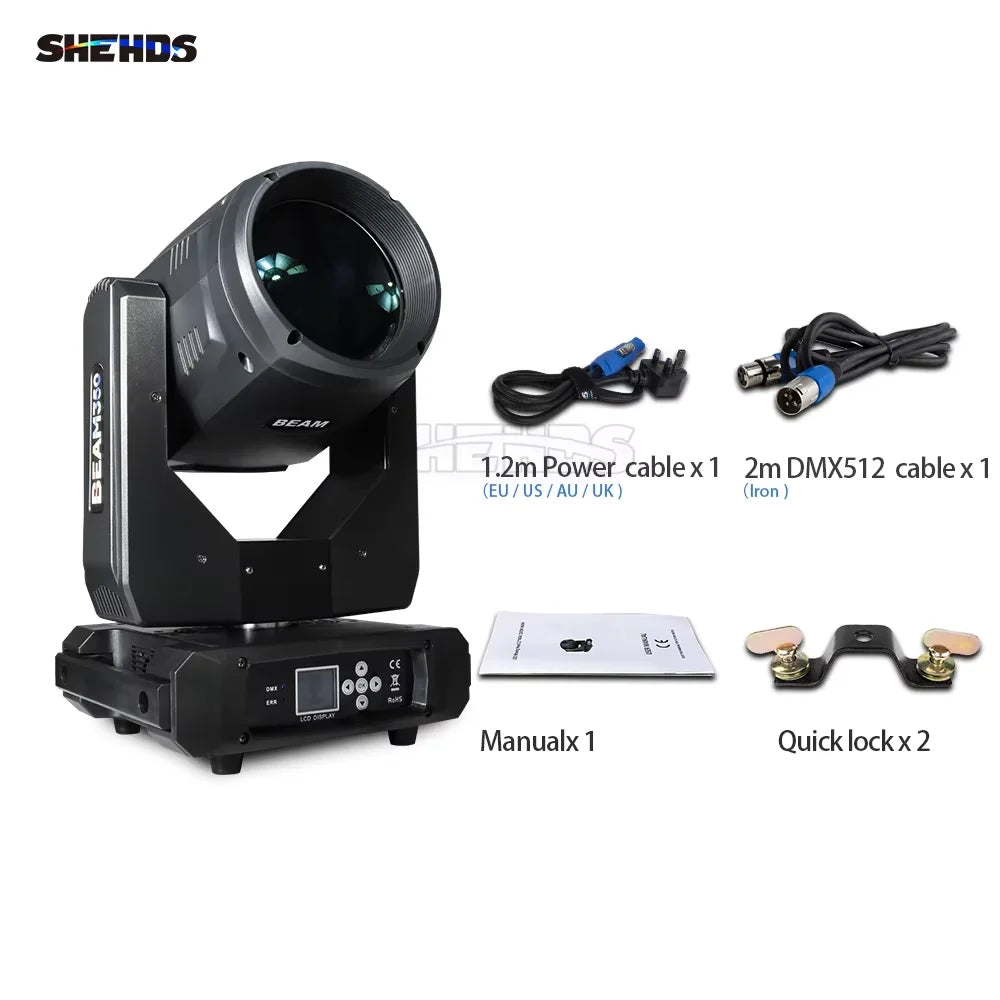 SHEHDS 350W Bulb Beam Moving Head Lighting Rainbow Frost Effect For DJ Disco Wedding Nightclub Bar Concert Theater Stage