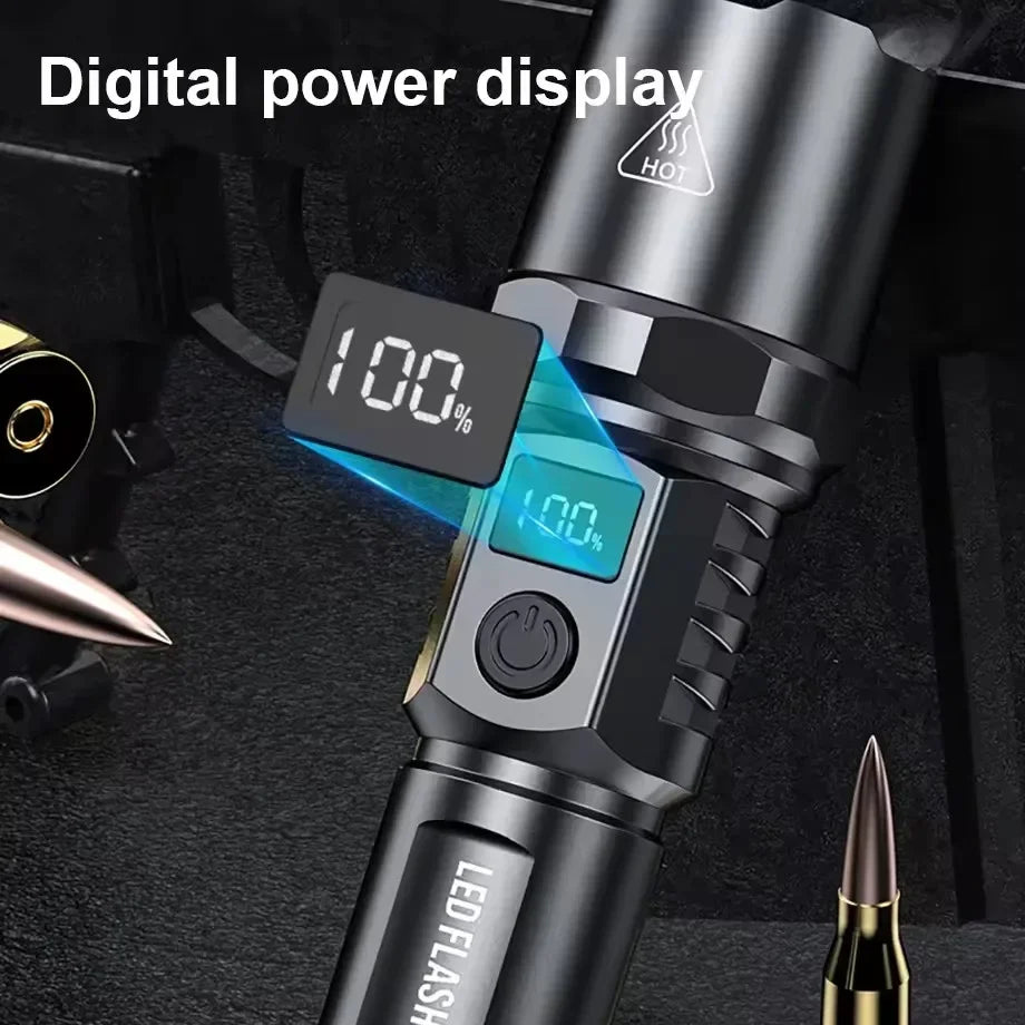 High Power Flashlight Type C Rechargeable Led Flashlight Powerful Torch Light for Camping Hiking Flash Light
