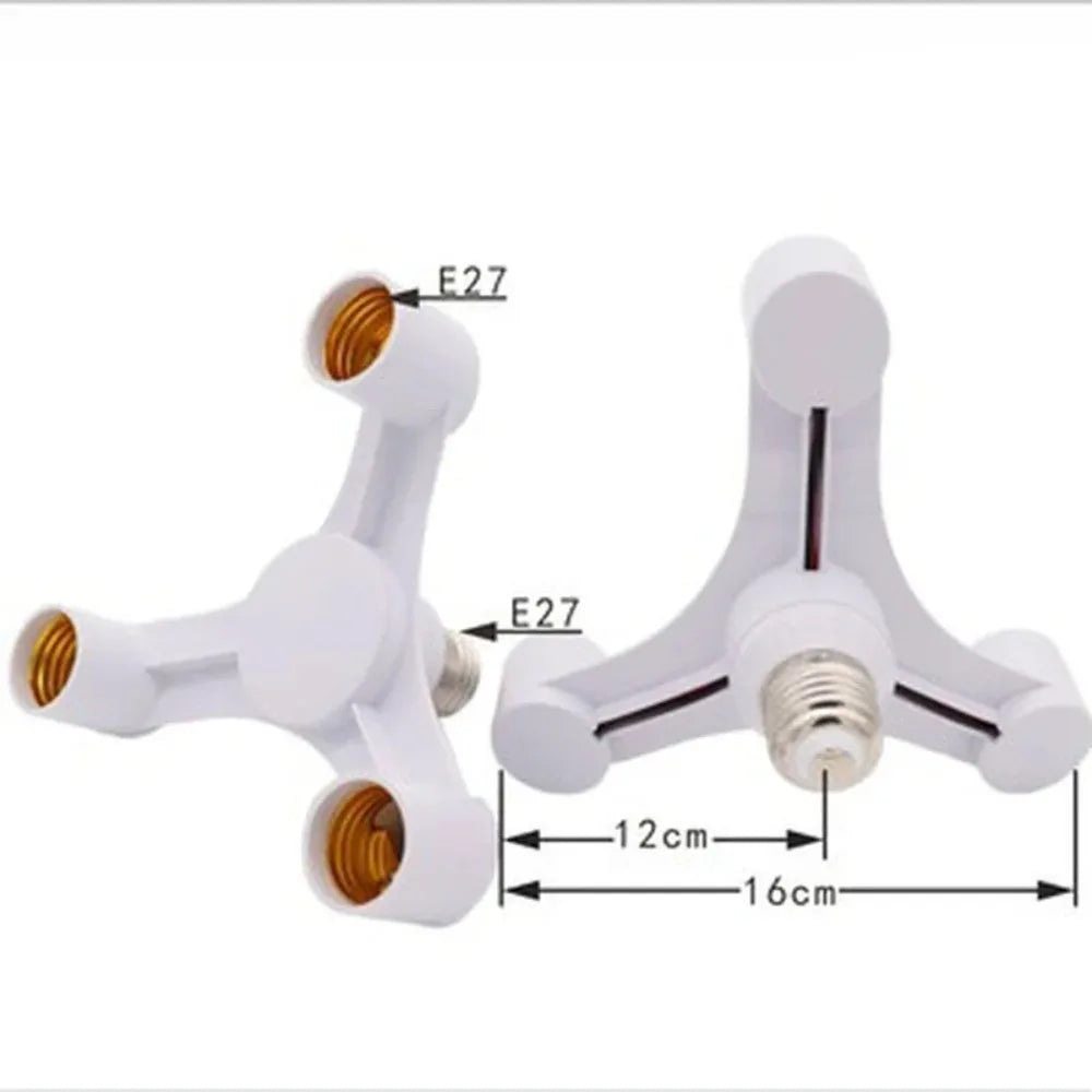 3In1 E27 to E27 Extended LED Bulb Socket Splitter Adapter Bracket, Suitable for Photography Studios, Kitchens, Restaurants