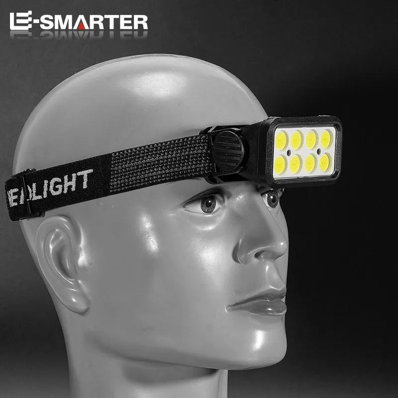 USB Rechargeable Headlamp Portable LED Headlight Built in Battery Torch Portable Working Light Fishing Camping Head Light
