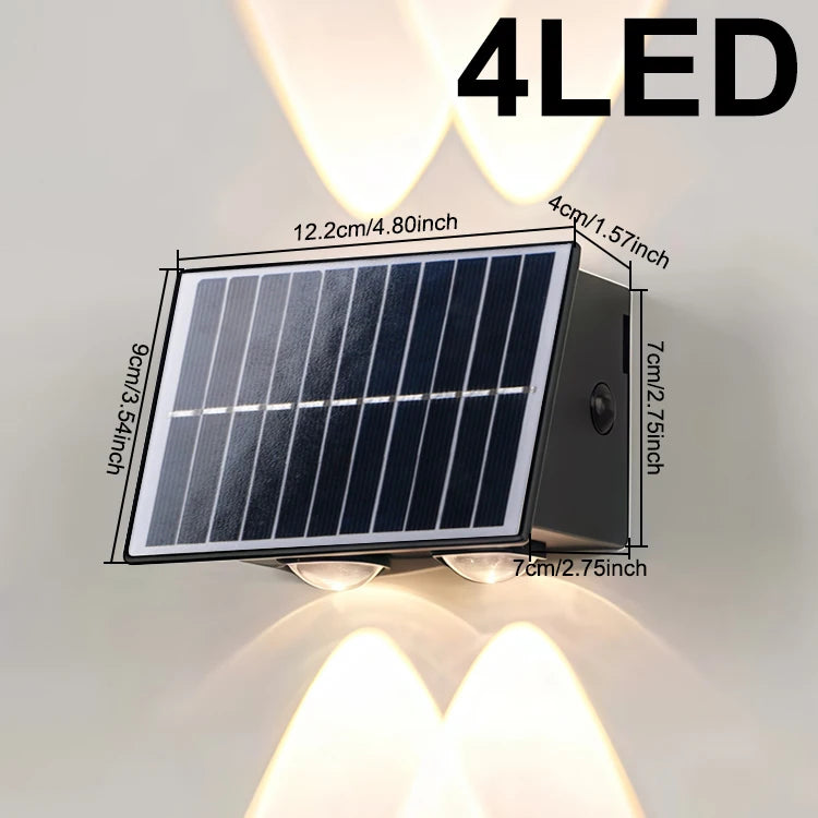 Modern Outdoor Solar Wall Lamp Waterproof IP65 Upper and Lower Lighting Exterior Wall Lamp Garden Balcony Corridor LED Wall Lamp