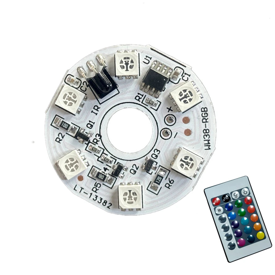 1Set 5V RGB LED Lights Plate Linkage Control Colorful Source Wireless Remote Car LED Interior Ambient Light LED Beads COB Chip