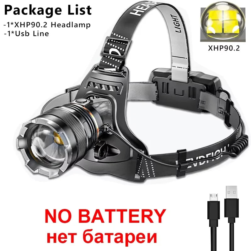 Rechargeable Head Lamp Fishing Powerful LED Headlamp Searching Camping Head Flashlight with Sensor  or NO Sensor  Use 2*18650