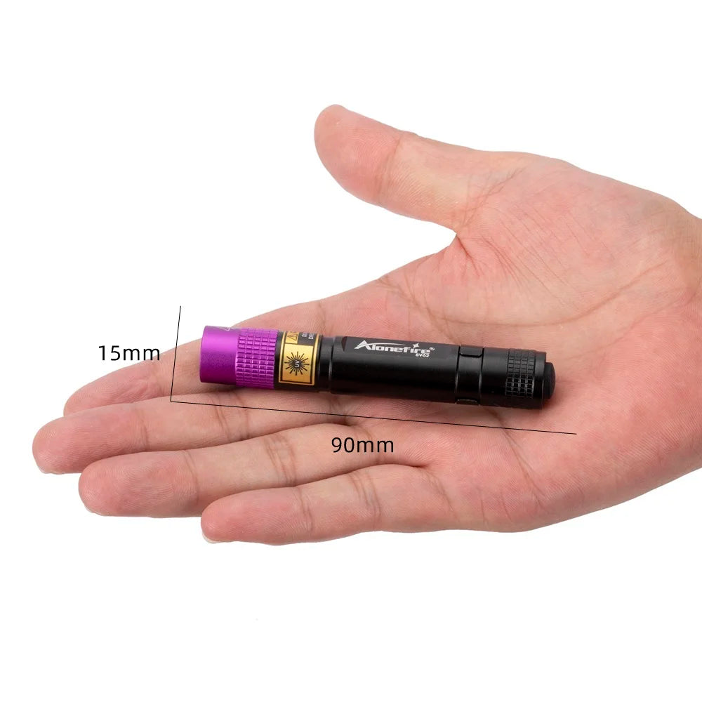 SV62 3W UV 365nm LED Flashlight AAA Mini Pen Ultraviolet Torch Money Marker Ore Pet Urine Stain Scorpion Black Light Detector