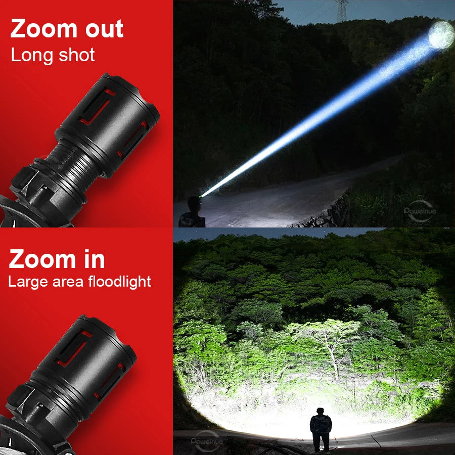 350000000 Ultra Powerful LED Headlamp Super Bright 4000M Head Flashlight Rechargeable Head Torch Fishing Hunting Headlight 18650