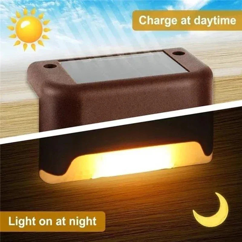 Solar Deck Lights Outdoor Step Lights Waterproof Led Solar Lamp for Railing Stairs Step Fence Yard Patio and Pathway