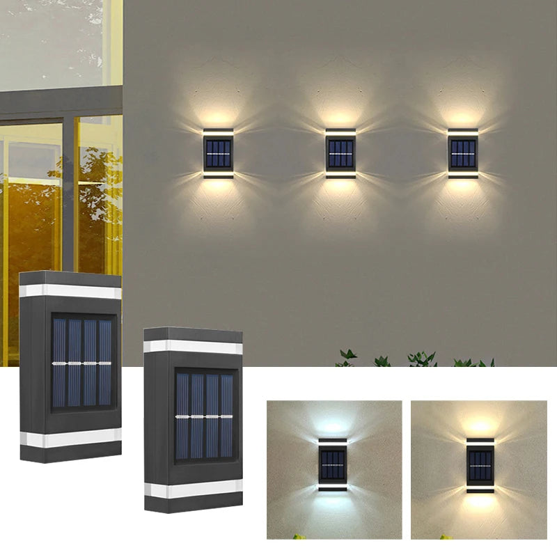 Solar Wall Lamp Outdoor Waterproof Solar Powered Up/Down Lighting for Garden Yard Home Exterior Decoration IP65 Solar Path Light