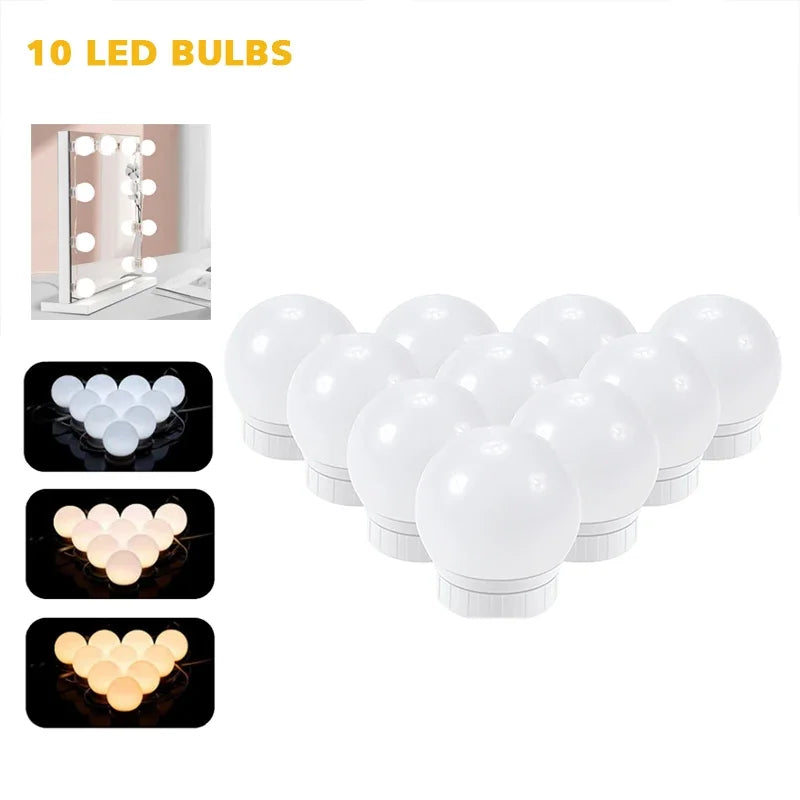 LED Detachable Bulbs Professional Makeup Mirror Lamp USB Power Cosmetic Mirror Light Hollywood Dressing Table Vanity Lights