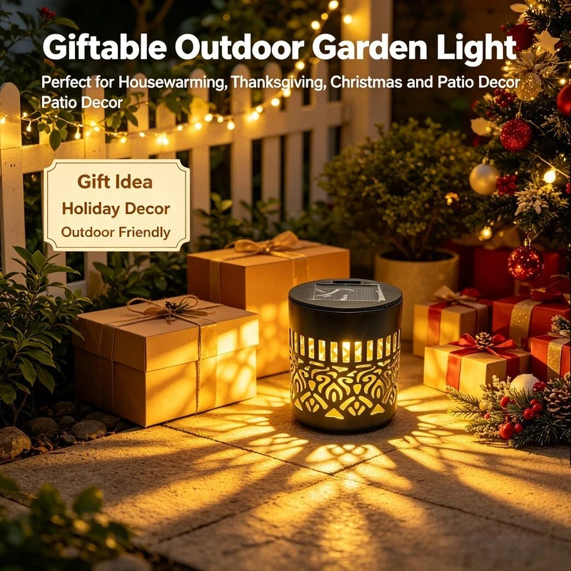 Solar Fence Lights, IP65 Waterproof Metal Wall Lamp for Outdoor Garden Yard Deck Steps Patio Decoration