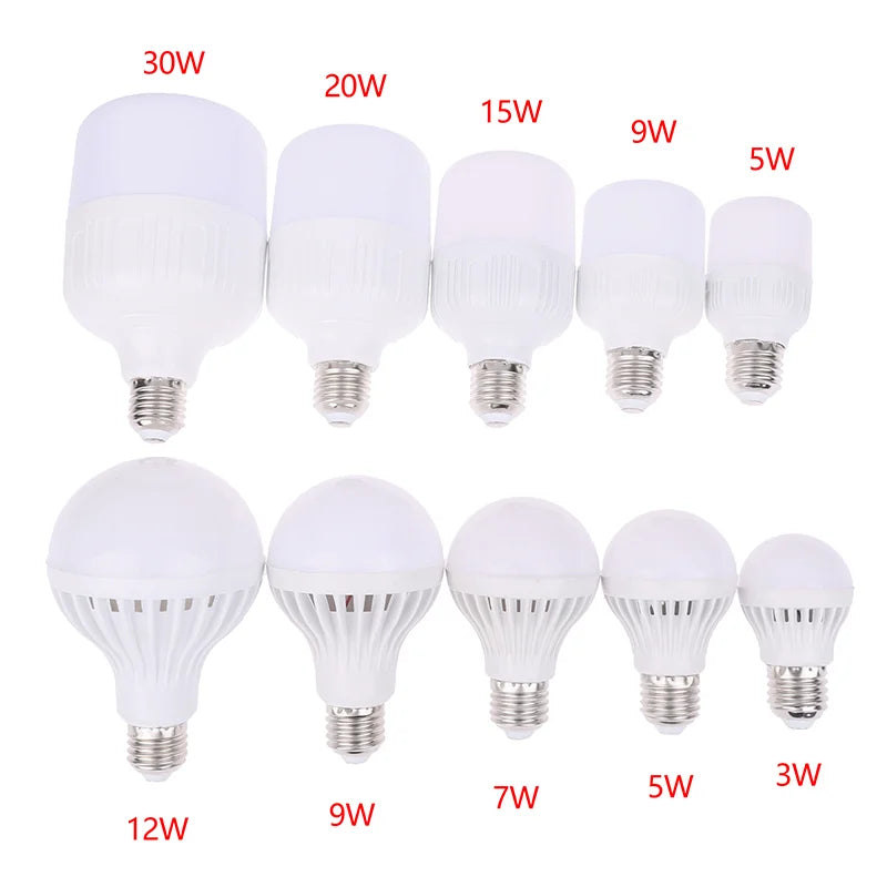 DC 12V LED Light 5W 7W 9W 12W15W 20W 30W Real Power Light Bulbs Spotlight Lampada LED Bombillas Lamp LED Bulb E27 Lamps