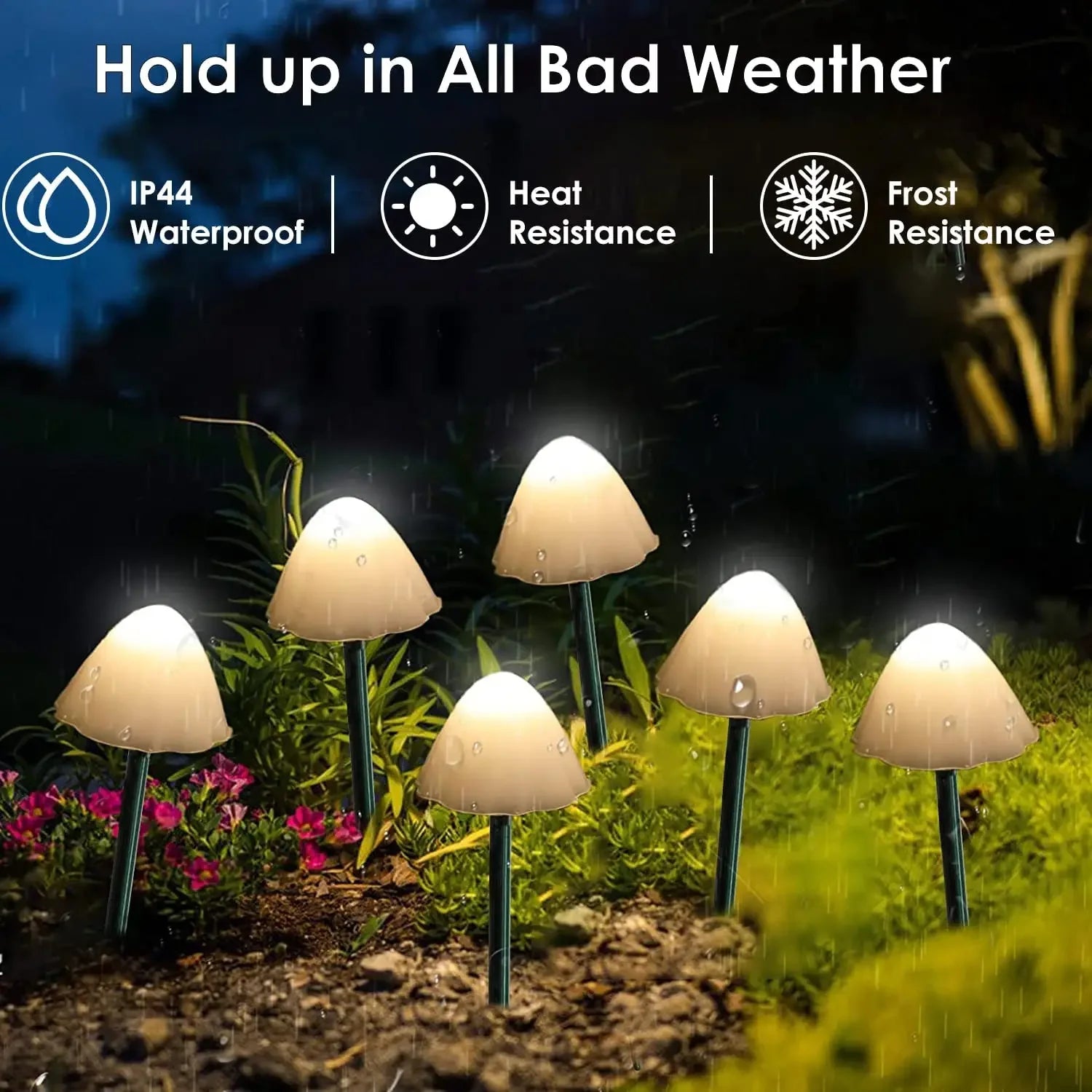 Mushroom String Lights Solar Fairy Lawn Lamp Outdoor Landscape Camping Garden Party Terrace Decoration Lights