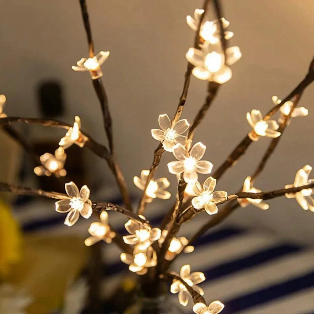 1PC 20LED Battery Box Cherry Blossom Tree Branch String Light, Suitable for Bedroom, Living Room, and Home Decoration