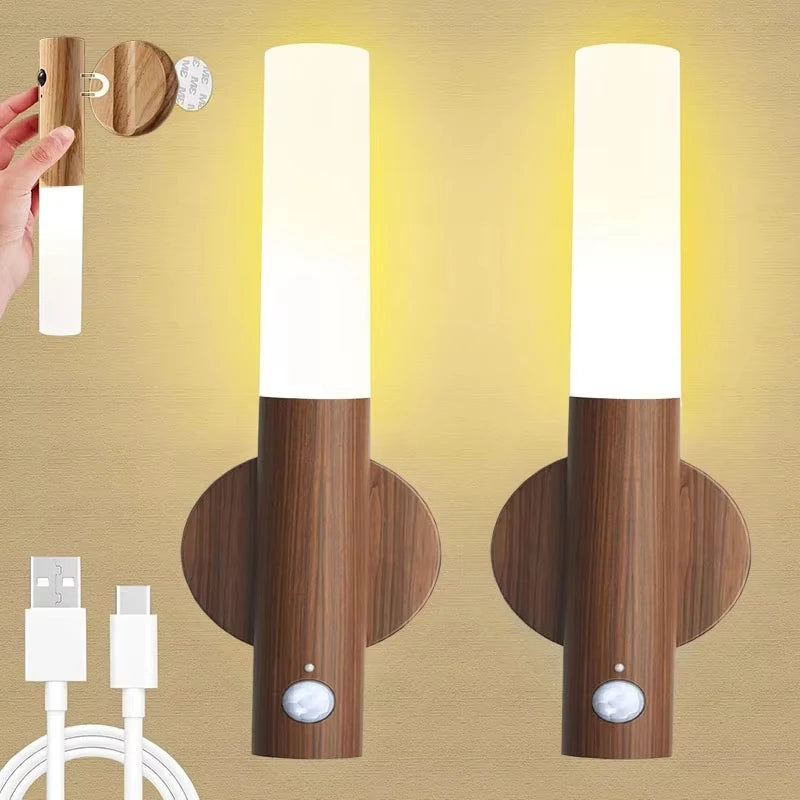 LED Night Light USB Charging Intelligent Human Induction For Bedside Cabinet Home Wardrobe Lighting Motion Sensor Light Led Lamp