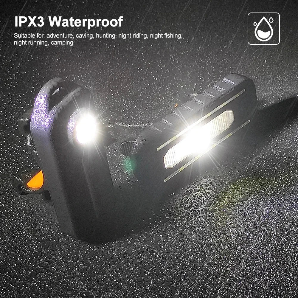New Rechargeable Shoulder Worklight LED Red Blue Flashlight Vest with Clamp USB Charging Lantern Flashlight Running Outdoor