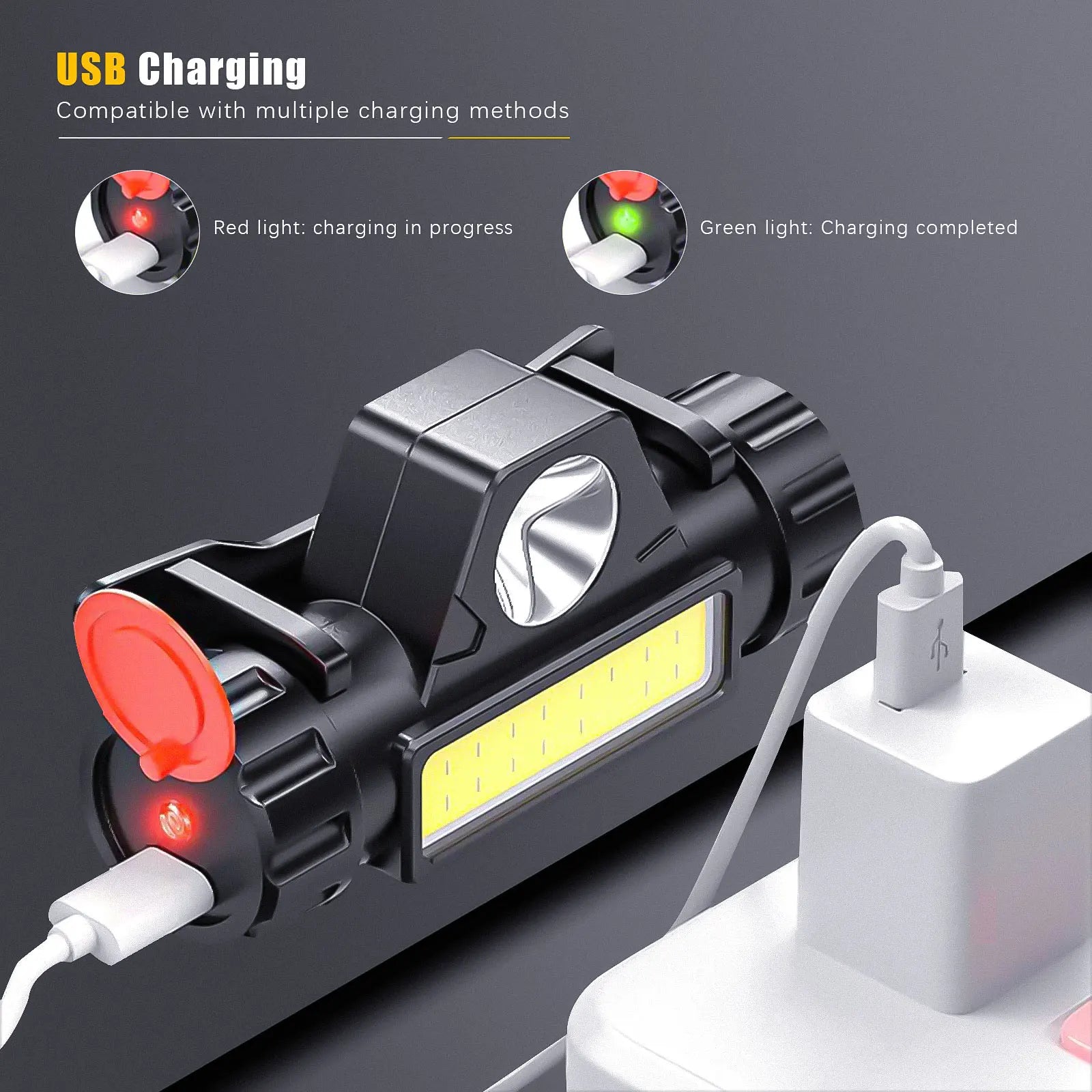 LED white Portable Light Wristlight Strap Night Cycling Running Fishing Lamp Wrist Band Bracelet USB Wristlamp Flashlamp