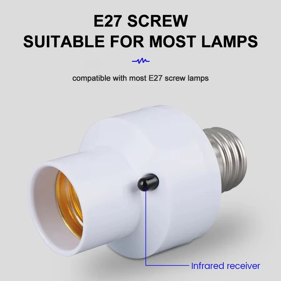 Infrared Smart LED Lampholder E27 with IR Remote Control AC85-265V Convertible Lamp Base for Lazy People