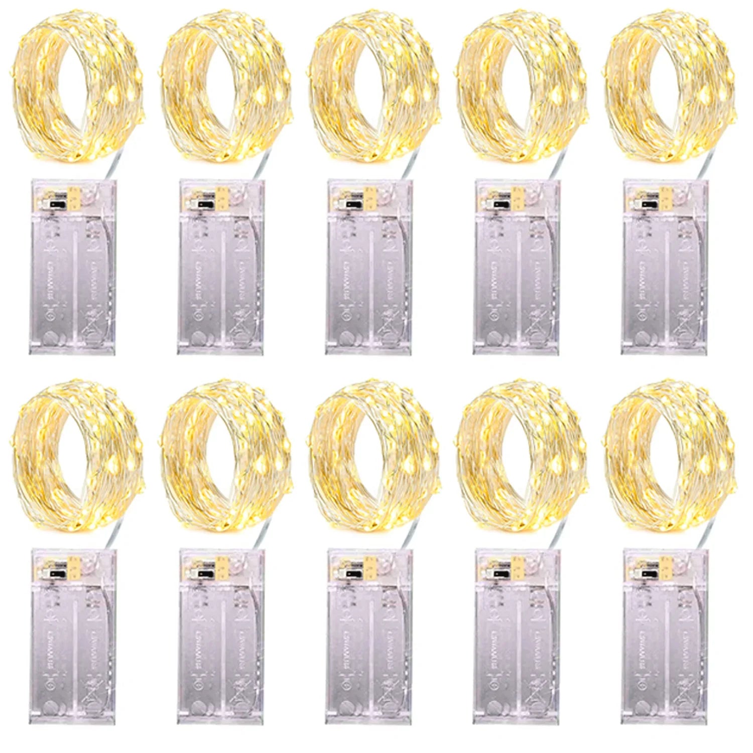 10pcs 2/3Meter Copper Wire LED String Fairy lights Holiday lighting Fairy Garland For Christmas Tree Party Decoration navidad