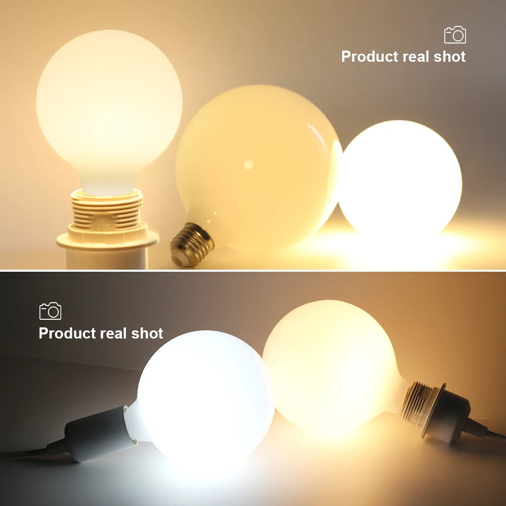 2-4pcs Big LED Bulb E27 AC 220V 110V G80 G95 G125 Energy Saving Global Light Lampada Ampoule Milky Light Bulb LED Lamp