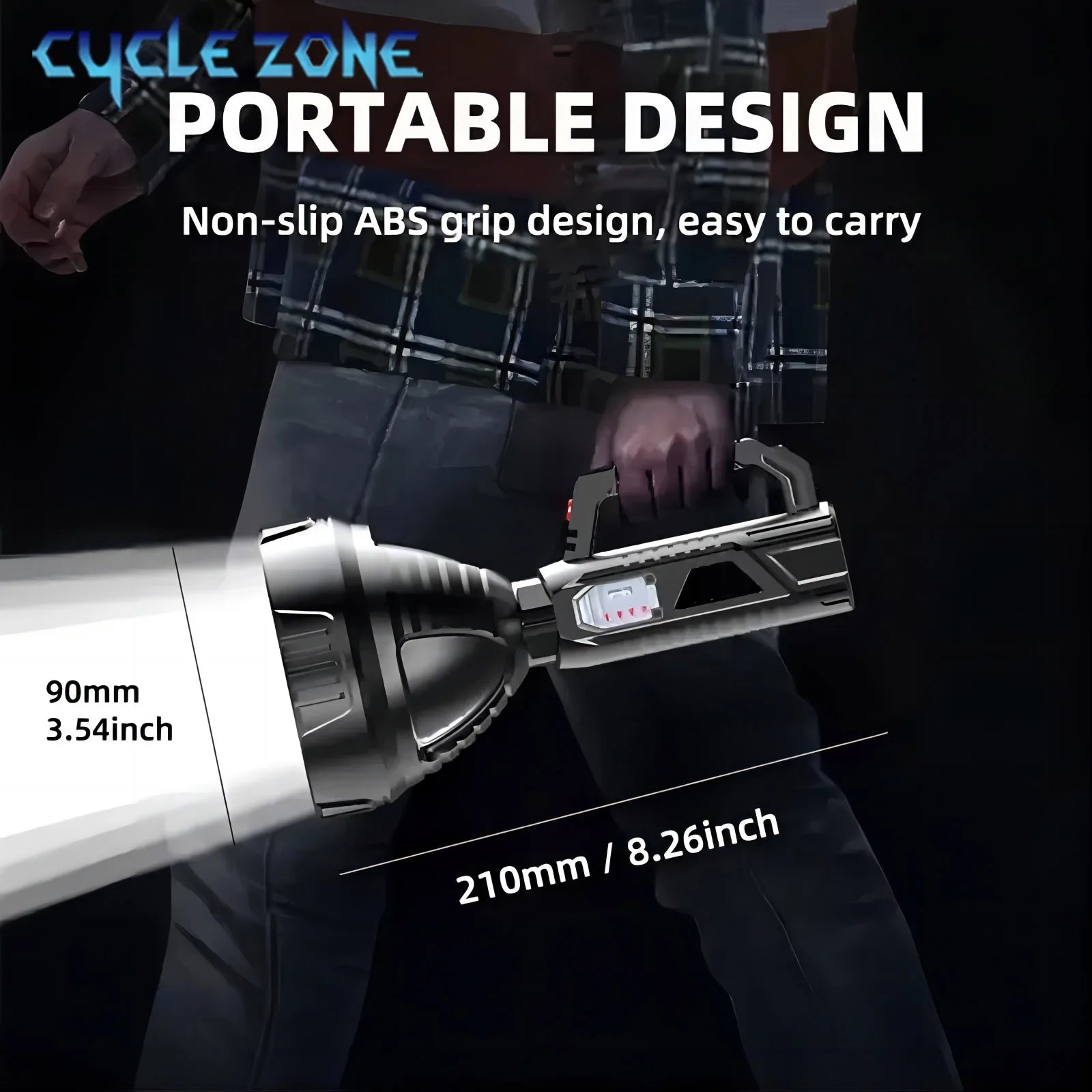 Portable Searchlight Rechargeable Flashlight Handheld Lighting Night Work Emergency Light Outdoor Fishing Lantern Camping Lamp