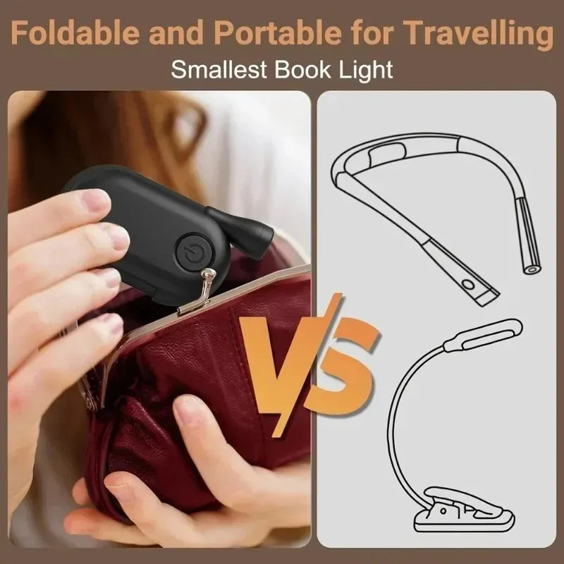 Clip-On Book Light USB Rechargeable LED Reading Lamp Eye Care Mini Desk Light Portable for Students and Bedside Reading