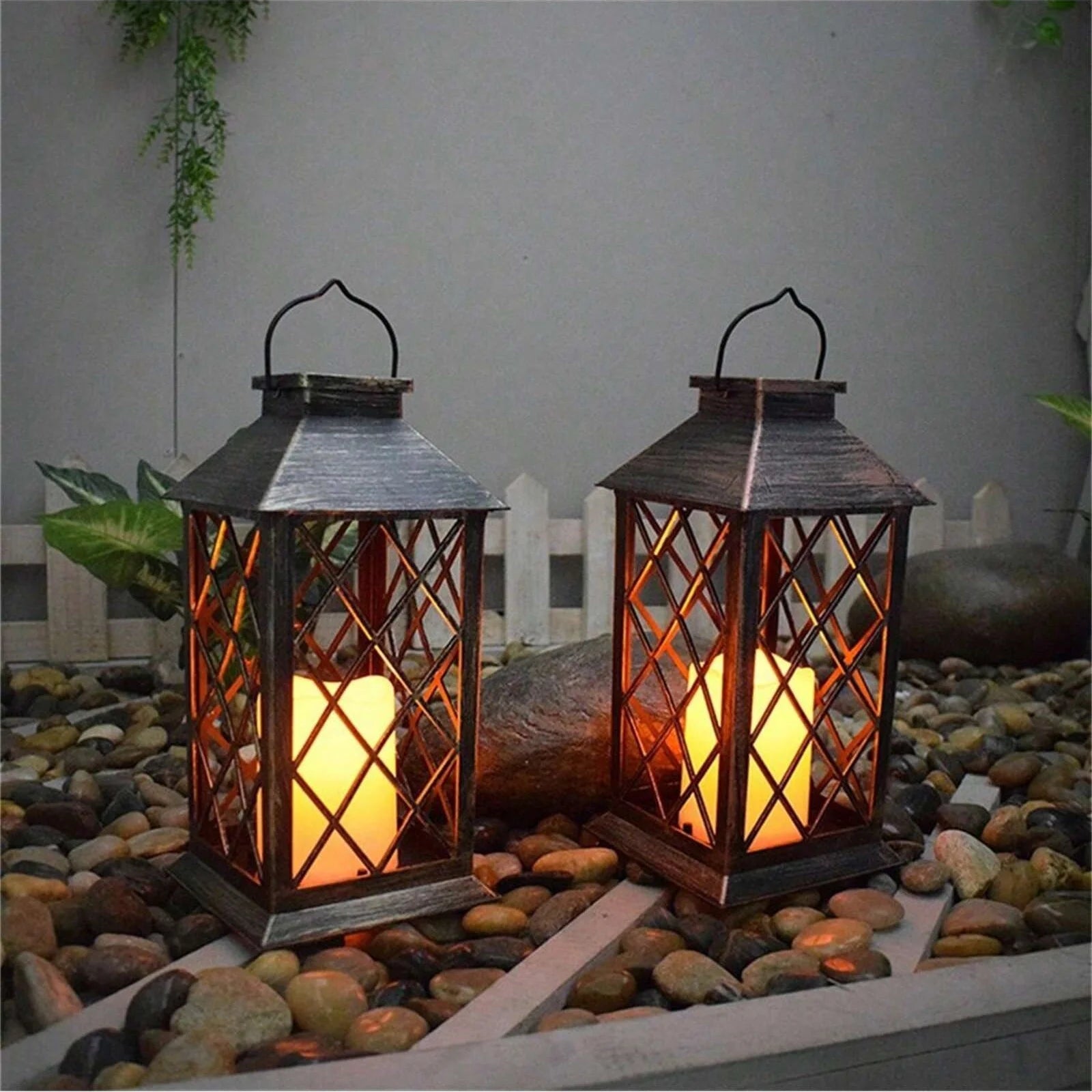 1pcs Solar Powered Hanging Lamp Flickering Flameless Candle Waterproof LED Light For Table Patio Lawn Outdoor Party Decorative