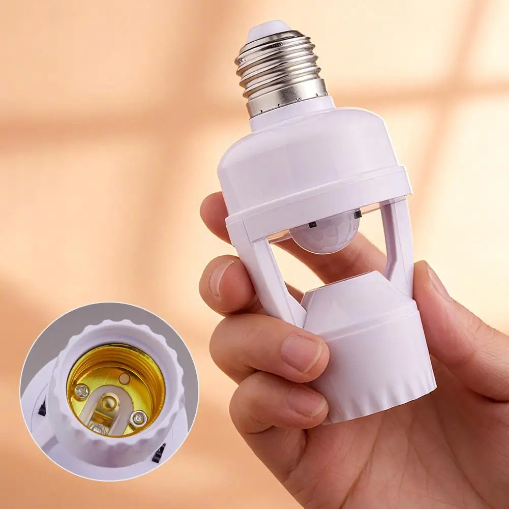 Smart Motion Sensor Led Lamp Base E27 PIR Induction Sensor Adapter Lamp Base Converter For Homes Offices And Commercial Places