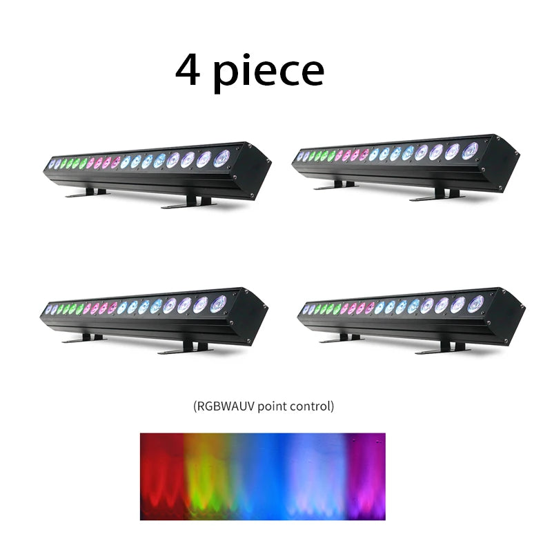 18x18W RGBWA UV 6-in-1 LED Pixel Control Wall Washer Light Bar DMX512 Single Independent Control DJ Disco Lights