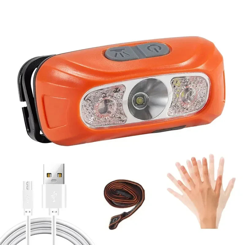 HOMEFISH Sensor Headlamp LED High Bright Rechargeable Headlights COB Waterproof Fishing Camping Cycling Induction Head Light