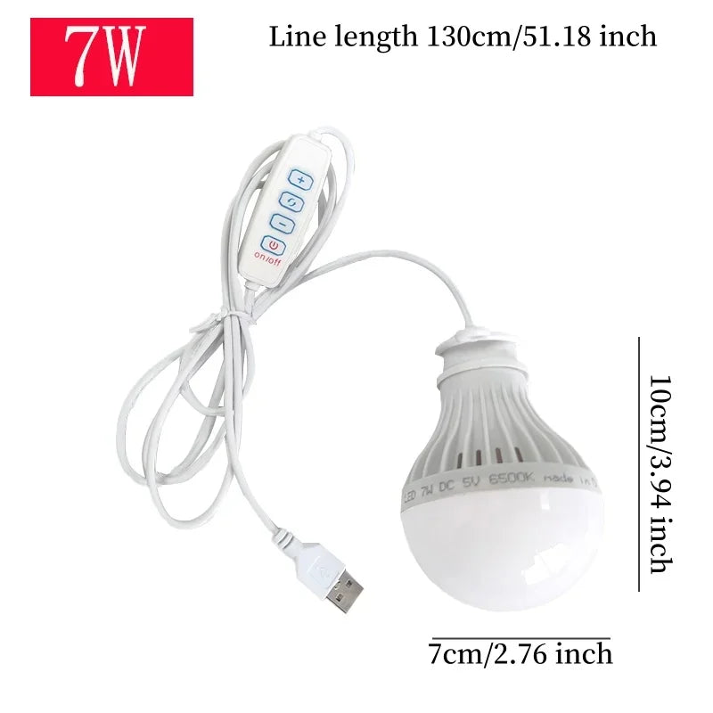 5V Led Camp Light Usb Emergency Bulb 3 Color Dimmable Hanging Tent Lamp for Work BBQ Fishing Repair Out Door Camping Equipment