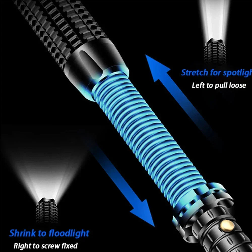 Aluminum Alloy Baseball Bat LED Flashlight with Focusable Zoomable Super Bright Light Self Defense Tactical Baton Emergency Torc