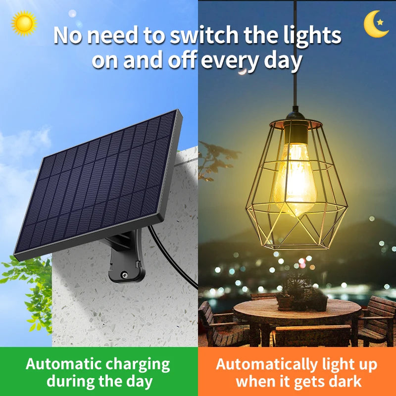 Intelamp Long Battery Life 4000mAh Solar Pendant Lights Indoor & Outdoor Hanging Shed Light For Garden Terrace Balcony Pavilion
