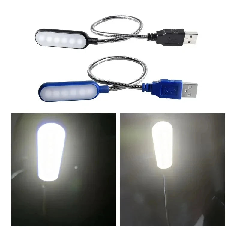Mini USB LED Book Light, Flexible Gooseneck Reading Lamp Portable Night Light.Plug-in USB Light for Power Bank, Laptop, Notebook